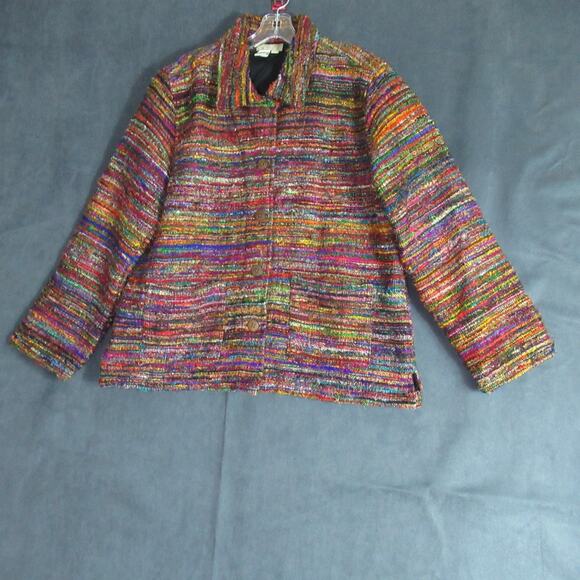 Vtg The Territory Ahead Jacket Womens Large Multicolor Woven Boho Hipster Blazer - Picture 1 of 7